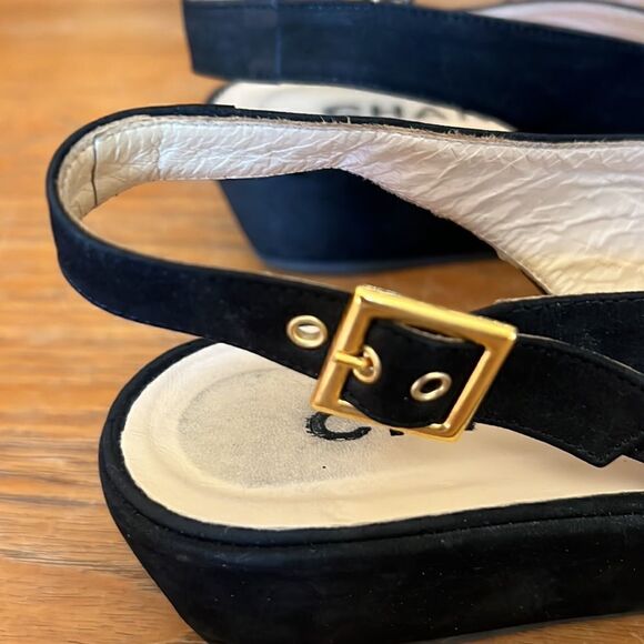 Chantal black suede slingback shoe 7 - Picture 7 of 11